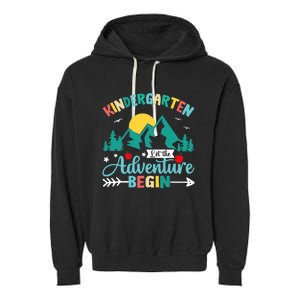 Kindergarten Let The Adventure Begin Back To School Costume Garment-Dyed Fleece Hoodie