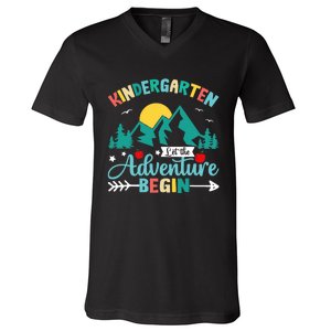 Kindergarten Let The Adventure Begin Back To School Costume V-Neck T-Shirt