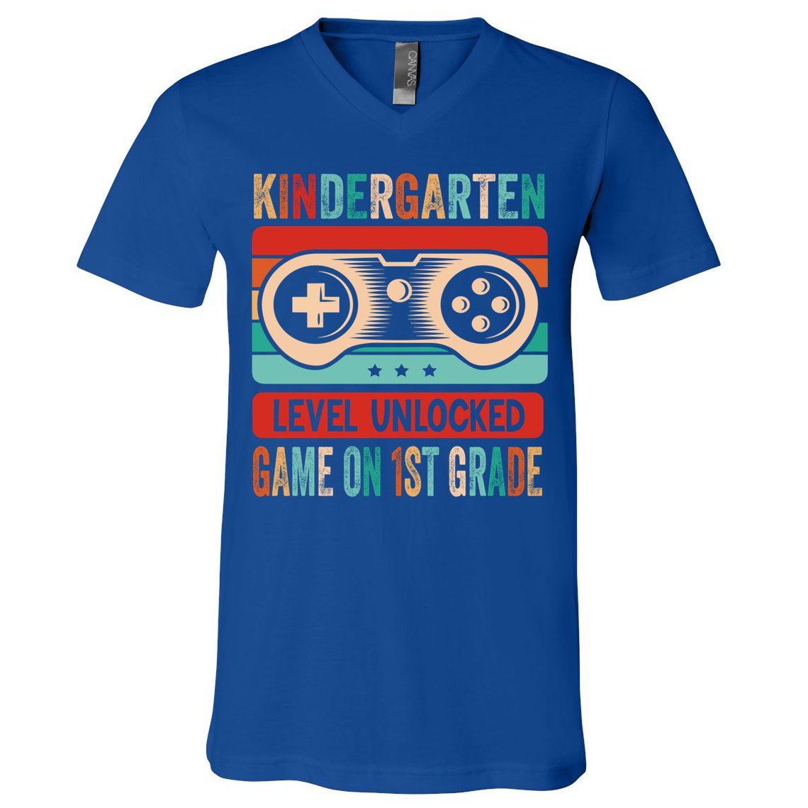 Kindergarten Level Unlocked Game On 1St Grade Video Gamer Meaningful Gift V-Neck T-Shirt
