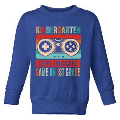 Kindergarten Level Unlocked Game On 1St Grade Video Gamer Meaningful Gift Toddler Sweatshirt