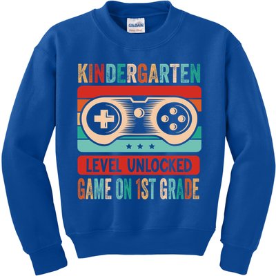 Kindergarten Level Unlocked Game On 1St Grade Video Gamer Meaningful Gift Kids Sweatshirt