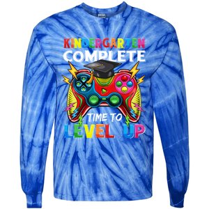 Kindergarten Level Unlocked Game To School Gift Tie-Dye Long Sleeve Shirt