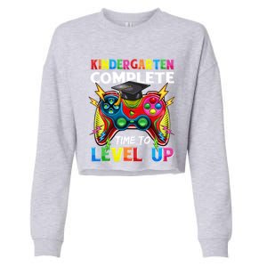 Kindergarten Level Unlocked Game To School Gift Cropped Pullover Crew