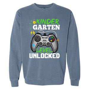 Kindergarten Level Unlocked Video Game Team Kindergarten Gift Garment-Dyed Sweatshirt