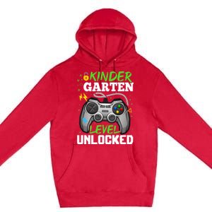 Kindergarten Level Unlocked Video Game Team Kindergarten Gift Premium Pullover Hoodie