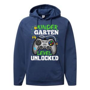 Kindergarten Level Unlocked Video Game Team Kindergarten Gift Performance Fleece Hoodie