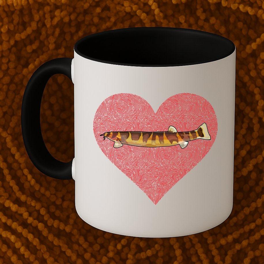 Kuhli Loach Valentines Day Fish Love Fingerprint Cool Gift Mug