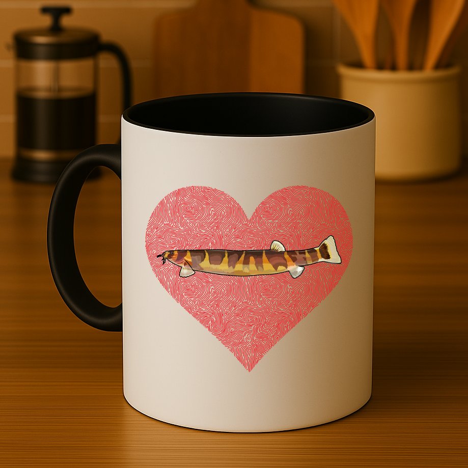 Kuhli Loach Valentines Day Fish Love Fingerprint Cool Gift Mug