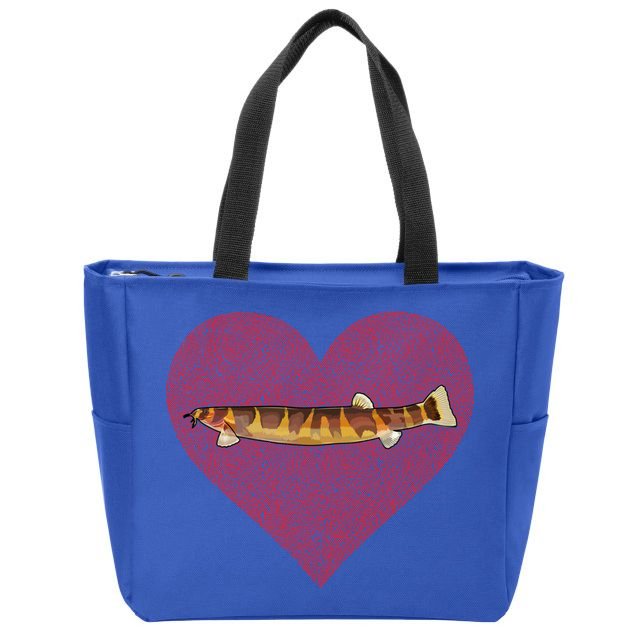 Kuhli Loach Valentines Day Fish Love Fingerprint Cool Gift Zip Tote Bag