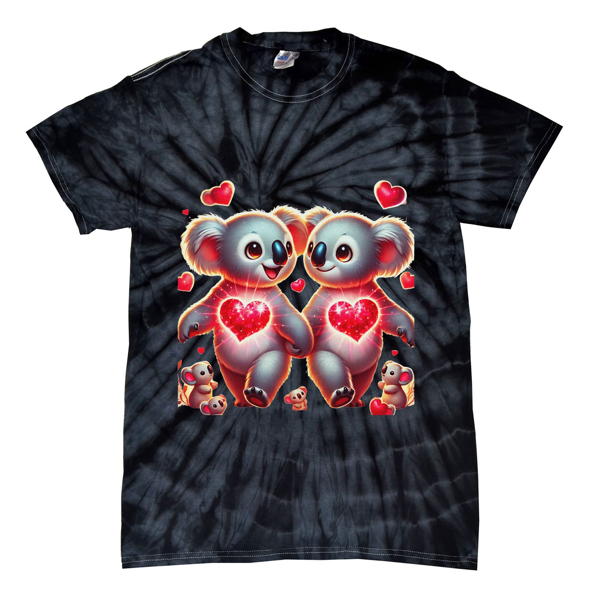 Koala Love ValentineS Day – Cute Romantic Koala Bear Gift. Tie-Dye T-Shirt