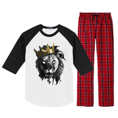 King Lion With Crown Street Art Raglan Sleeve Pajama Set