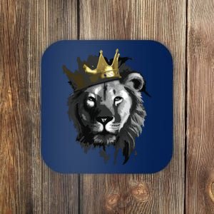 King Lion With Crown Street Art Coaster