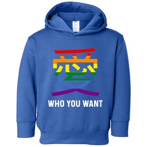 Kanji Love Who You Want Lgbtq Stuff Japanese Symbol Lesbian Great Gift Toddler Hoodie