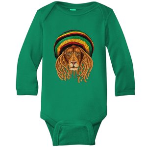 Kwanzaa Lion With Eyeglasses African American Celebration Baby Long Sleeve Bodysuit