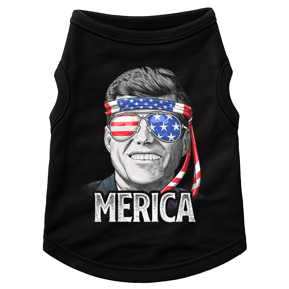 Kennedy Merica 4th Of July President Jfk American Flag Doggie Tank