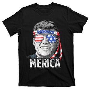 Kennedy Merica 4th Of July President Jfk American Flag T-Shirt