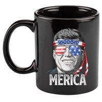 Kennedy Merica 4th Of July President Jfk American Flag 11oz C Handle Ceramic Mug