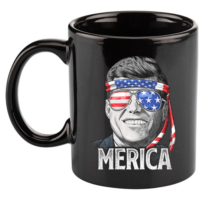 Kennedy Merica 4th Of July President Jfk American Flag 11oz C Handle Ceramic Mug