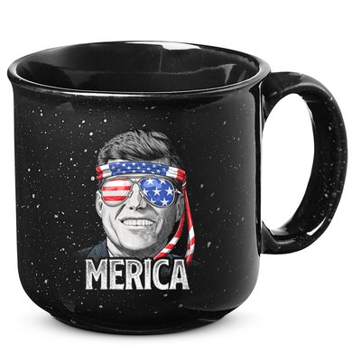 Kennedy Merica 4th Of July President Jfk American Flag 15oz Campfire Ceramic Mug