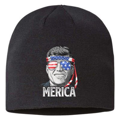 Kennedy Merica 4th Of July President Jfk American Flag Sustainable Beanie