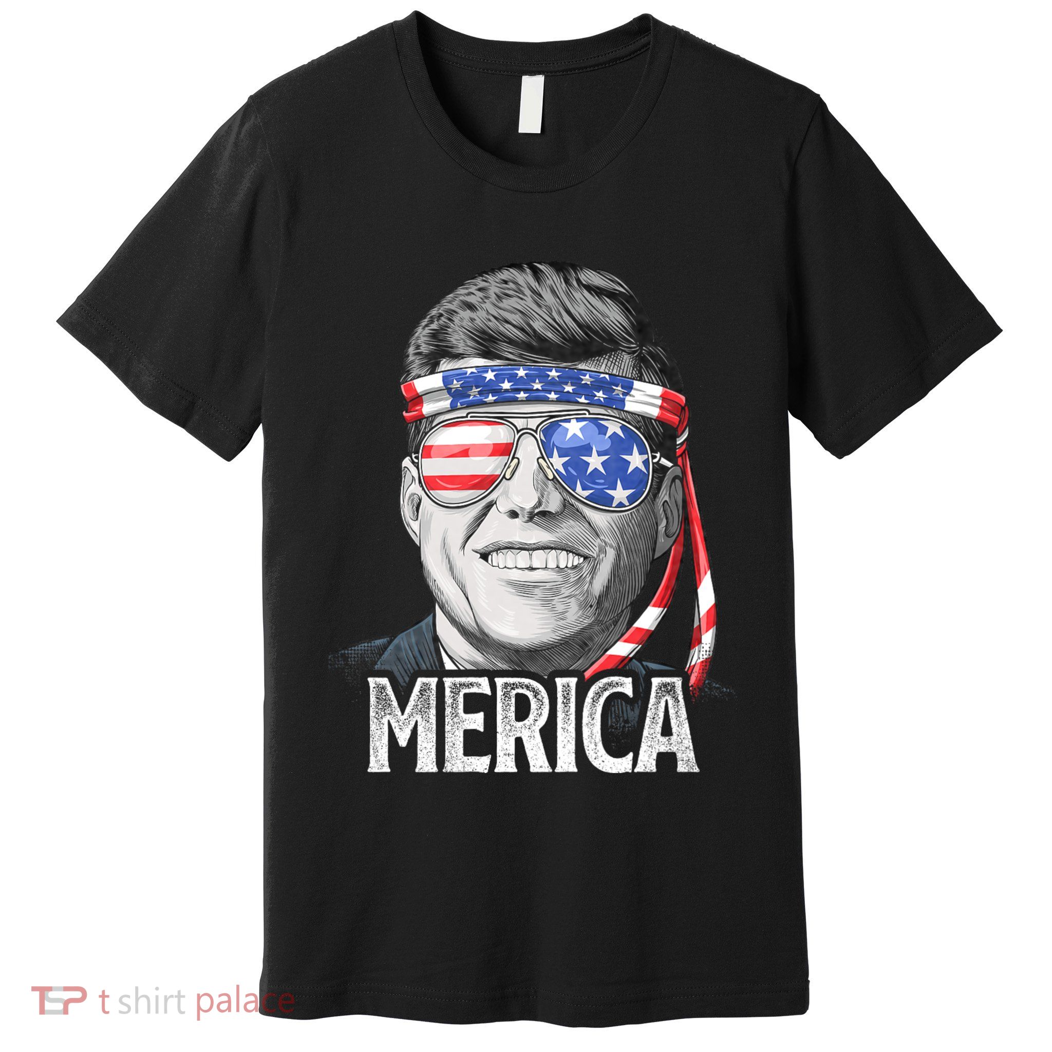 Kennedy Merica 4th Of July President Jfk American Flag Premium T-Shirt