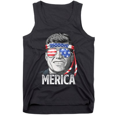 Kennedy Merica 4th Of July President Jfk American Flag Tank Top