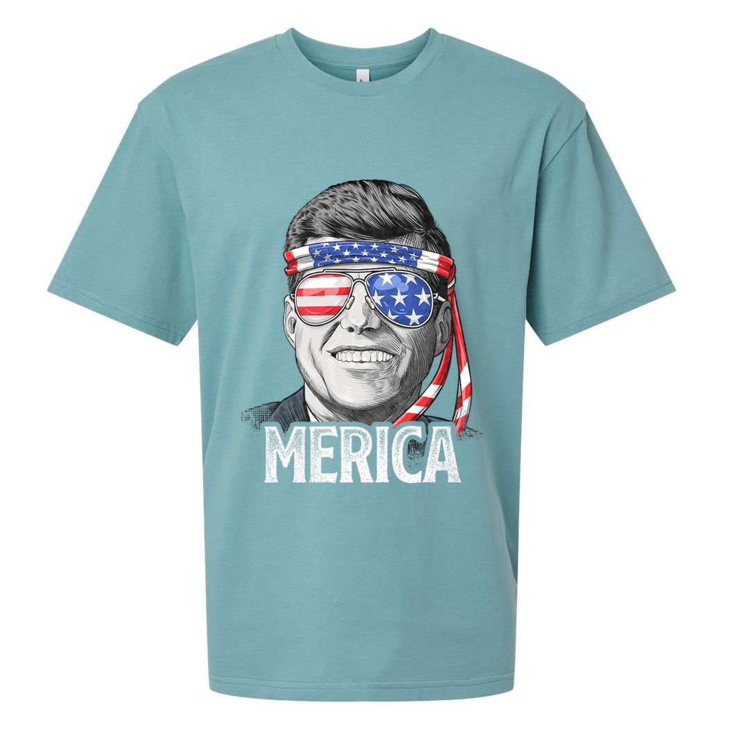 Kennedy Merica 4th Of July President Jfk American Flag Sueded Cloud Jersey T-Shirt