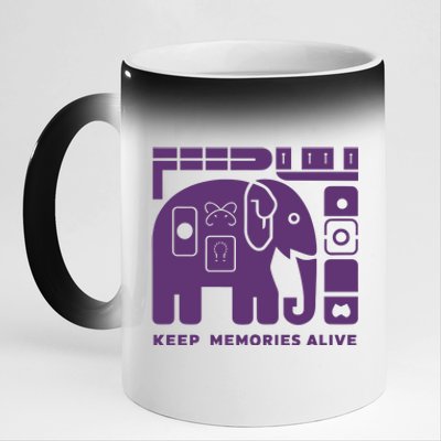 Keep Memories Alive Alzheimers Disease Awareness 11oz Black Color Changing Mug