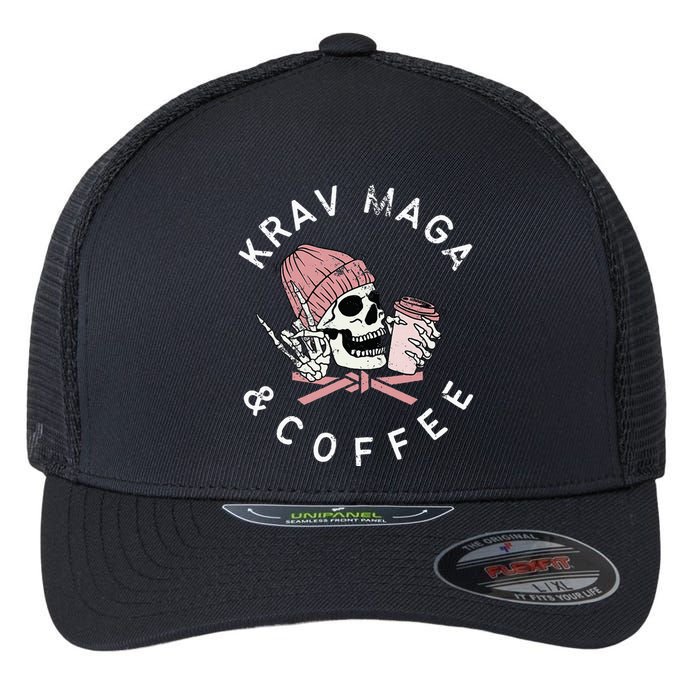 Krav Maga And Coffee Beanie Rock Vintage Skull Flexfit Unipanel Trucker Cap