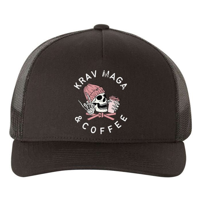 Krav Maga And Coffee Beanie Rock Vintage Skull Yupoong Adult 5-Panel Trucker Hat