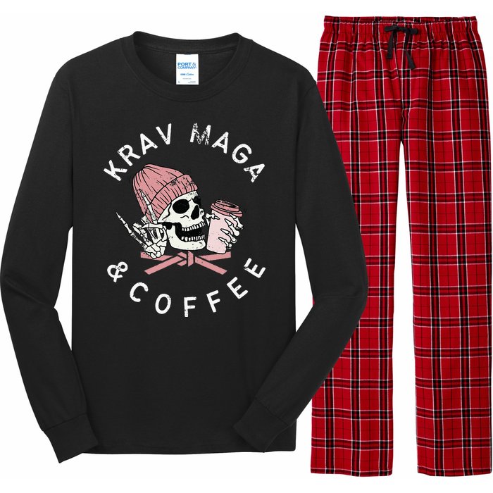 Krav Maga And Coffee Beanie Rock Vintage Skull Long Sleeve Pajama Set