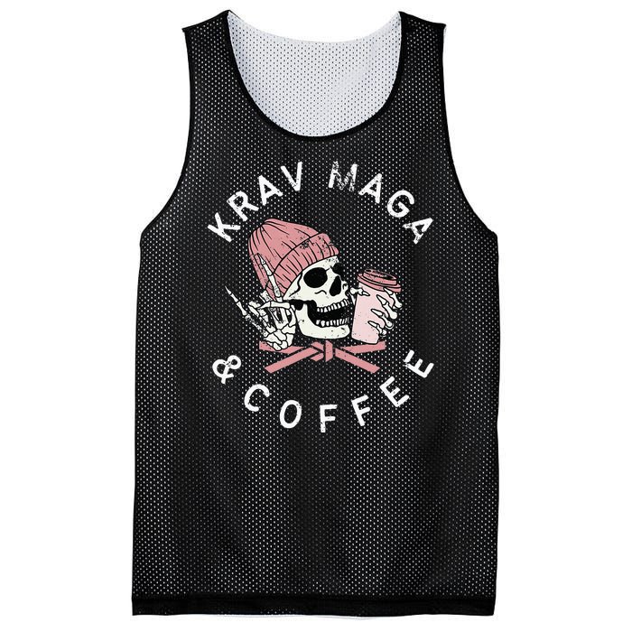 Krav Maga And Coffee Beanie Rock Vintage Skull Mesh Reversible Basketball Jersey Tank