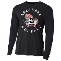 Krav Maga And Coffee Beanie Rock Vintage Skull Cooling Performance Long Sleeve Crew