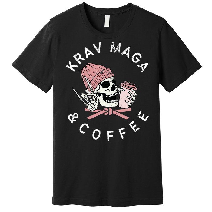 Krav Maga And Coffee Beanie Rock Vintage Skull Premium T-Shirt