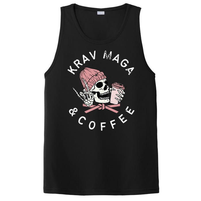 Krav Maga And Coffee Beanie Rock Vintage Skull PosiCharge Competitor Tank