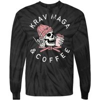 Krav Maga And Coffee Beanie Rock Vintage Skull Tie-Dye Long Sleeve Shirt