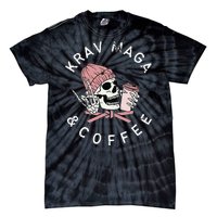 Krav Maga And Coffee Beanie Rock Vintage Skull Tie-Dye T-Shirt