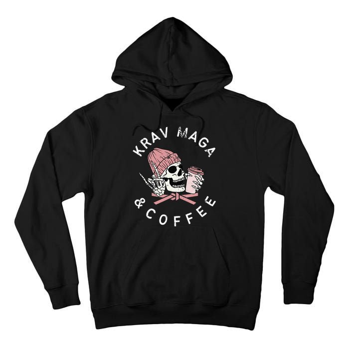 Krav Maga And Coffee Beanie Rock Vintage Skull Tall Hoodie