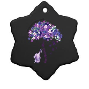 Keep Memories Alive Purple Elephant AlzheimerS Awareness Ceramic Star Ornament