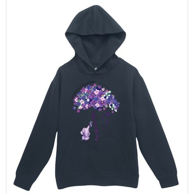 Keep Memories Alive Purple Elephant AlzheimerS Awareness Urban Pullover Hoodie