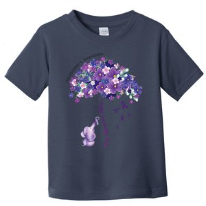 Keep Memories Alive Purple Elephant AlzheimerS Awareness Toddler T-Shirt