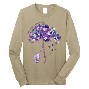 Keep Memories Alive Purple Elephant AlzheimerS Awareness Long Sleeve Shirt