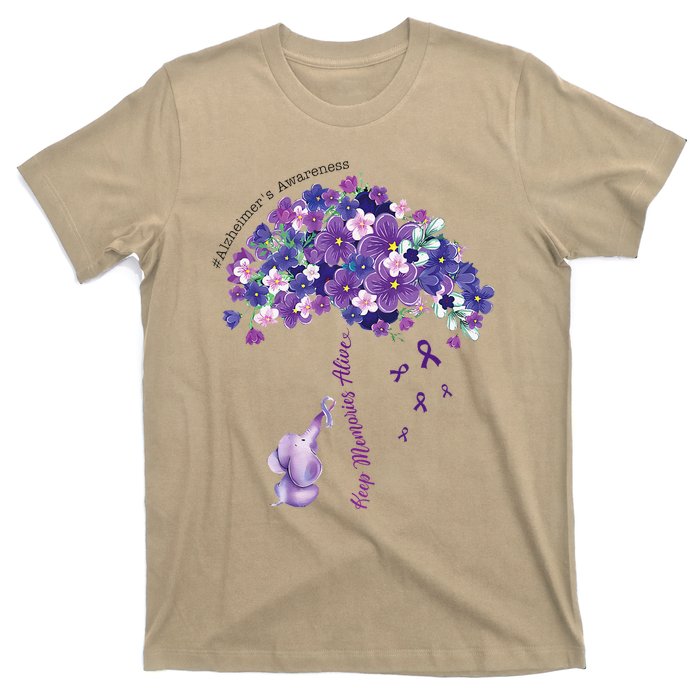 Keep Memories Alive Purple Elephant AlzheimerS Awareness T-Shirt