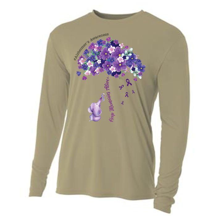 Keep Memories Alive Purple Elephant AlzheimerS Awareness Cooling Performance Long Sleeve Crew