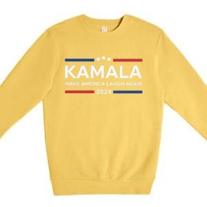 Kamala Make America Laugh Again American Flag 2024 Premium Crewneck Sweatshirt