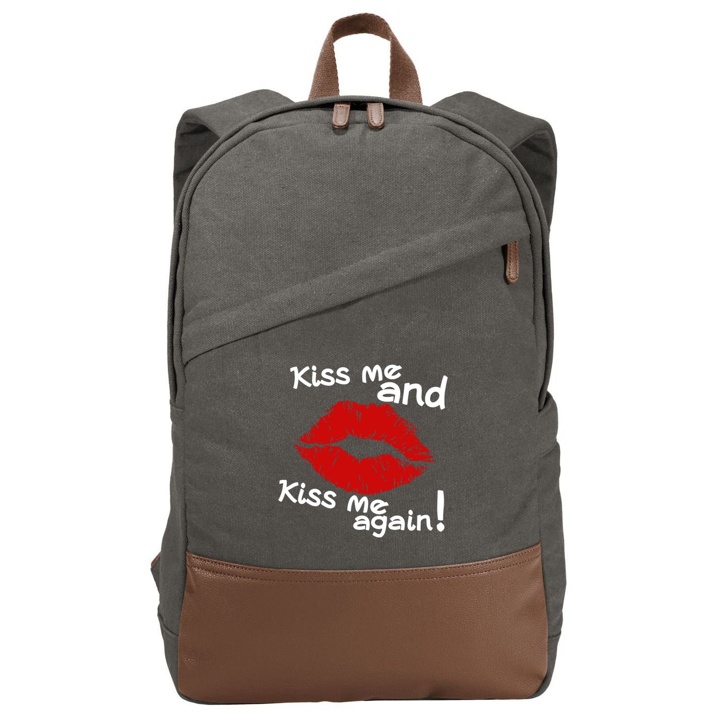 Kiss Me And Kiss Me Again Lips Cute Gift Cotton Canvas Backpack