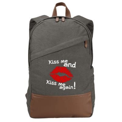 Kiss Me And Kiss Me Again Lips Cute Gift Cotton Canvas Backpack