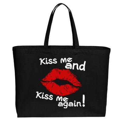 Kiss Me And Kiss Me Again Lips Cute Gift Cotton Canvas Jumbo Tote