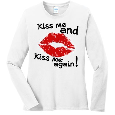 Kiss Me And Kiss Me Again Lips Cute Gift Ladies Long Sleeve Shirt