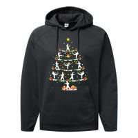 Karate Martial Art Lover Xmas Lighting Karate Christmas Tree Performance Fleece Hoodie